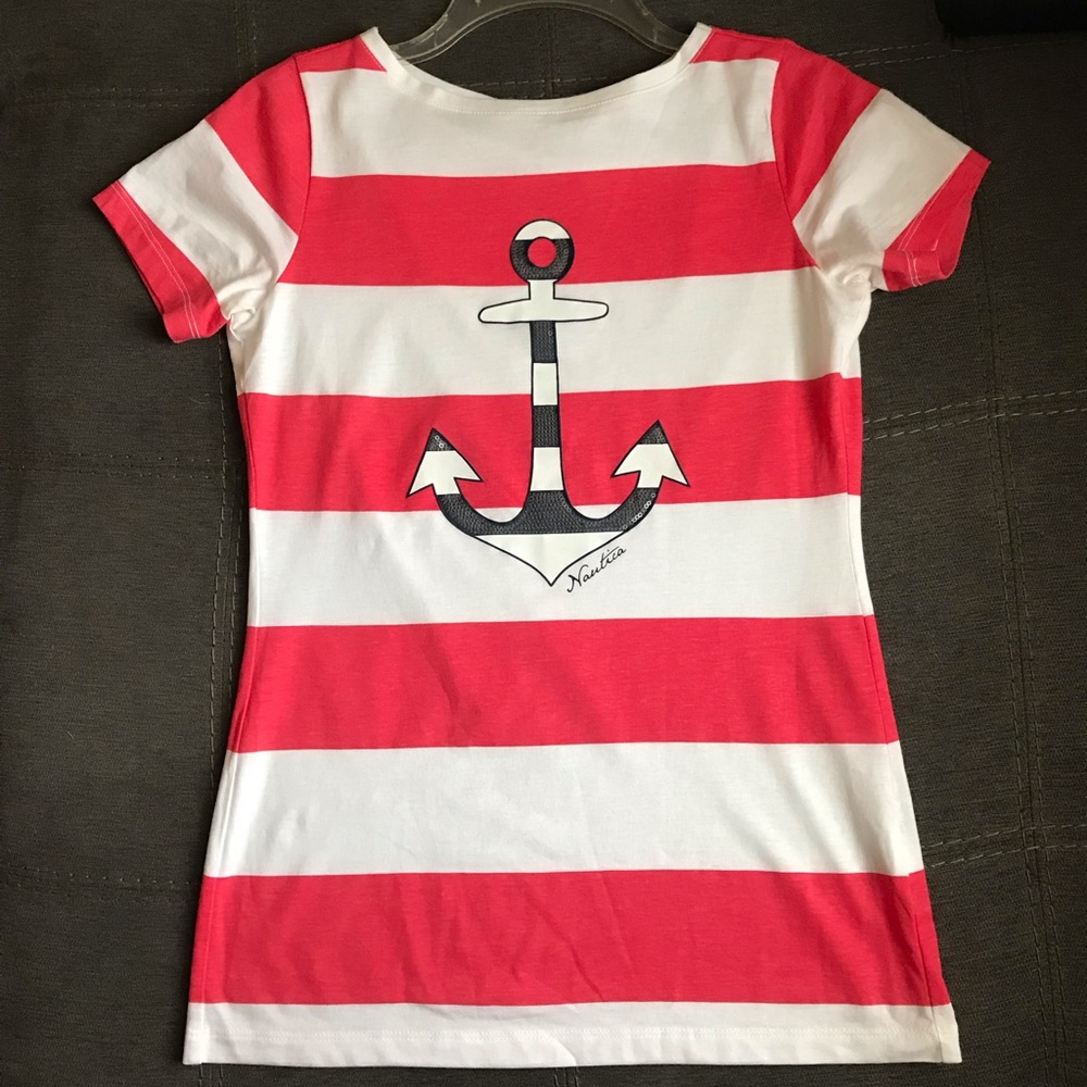 Women’s Nautica Stripe Anchor T-Shirt